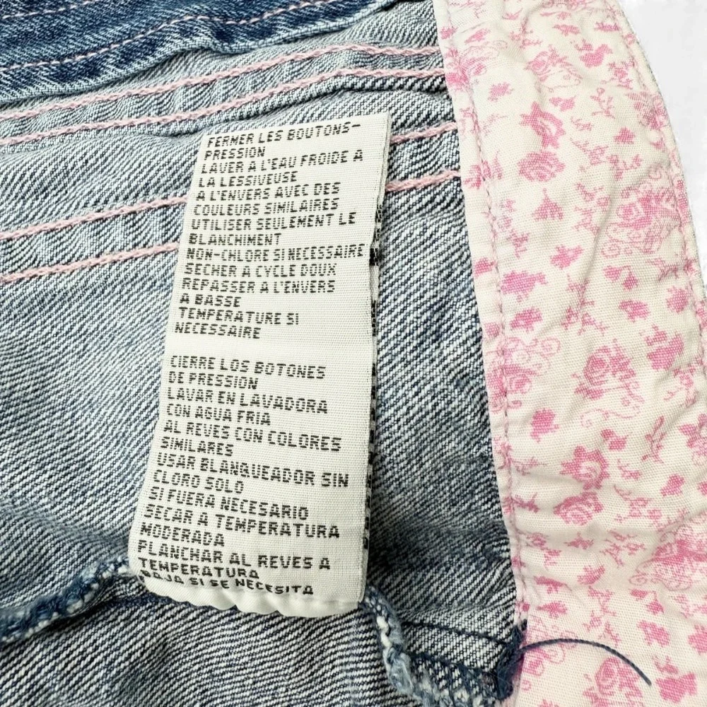 My 1st Levi's Denim Jean Jacket Trucker Pink Floral Vintage Y2K Kidcore Baby 18M